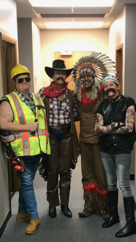 Entry image for Village People  (L to R  Shea Adkins, Reba Spivey, Dr. Sanjeev Singh,  and Hollis Treadwell). Clicking this image will show a larger photo