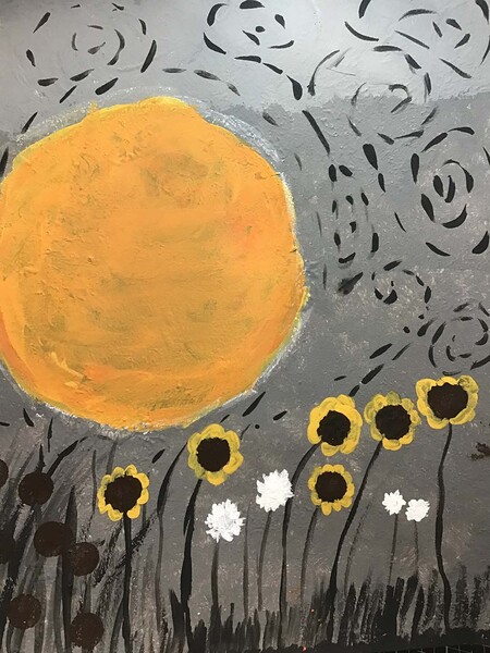 Entry image for Tristan Wombacher - Bursting Sunset (Acrylic). Clicking this image will show a larger photo