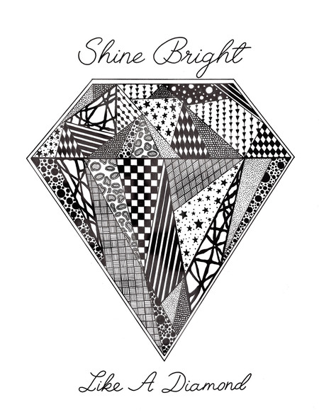Paisley Kavanaugh - Shine Bright Like A Diamond (Micron pens on cardstock)