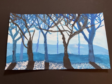 Joell’s monochromatic tree painting