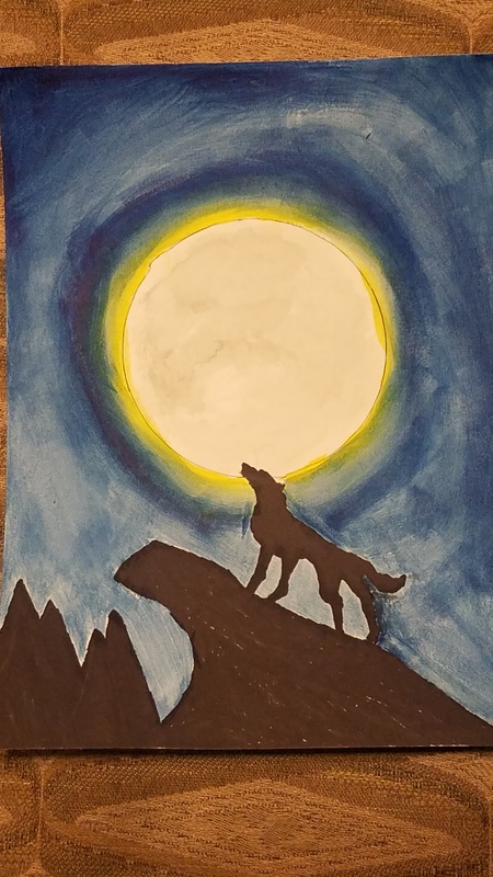 Wolf Howling at the Moon