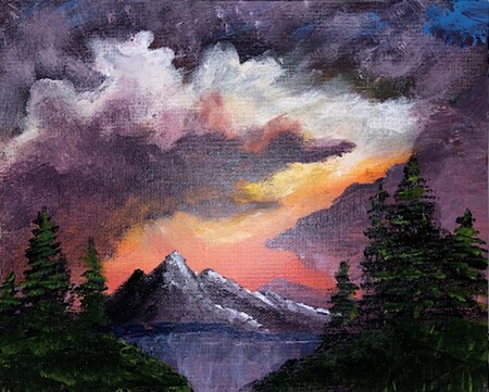Sunset Aglow: Tribute to Bob Ross