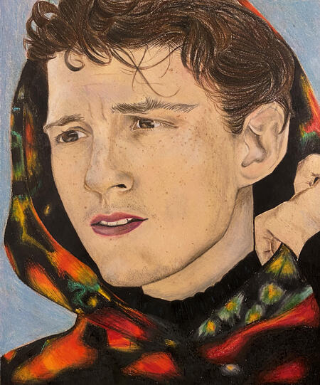 Tom Holland Colored Pencil Portrait 