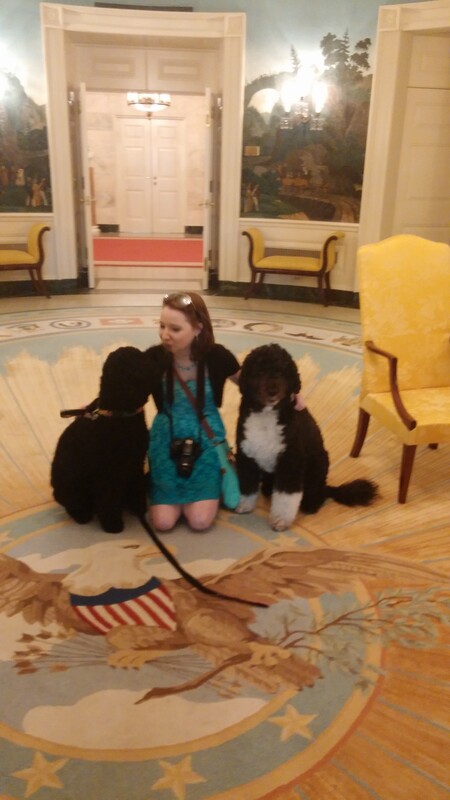 Chloe with Bo and Sunny Obama
