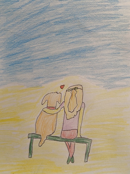 A girl and her dog