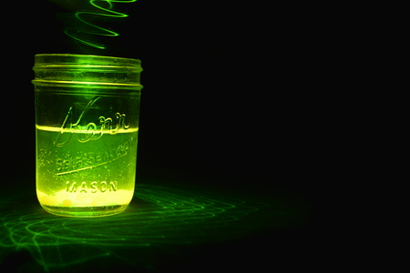 Mason jar and laser