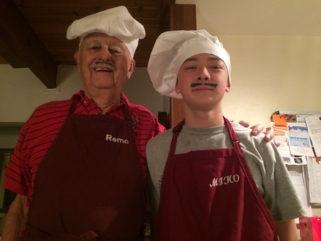 90 year old dad and Grandson chefs
