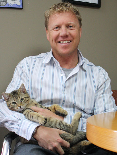 Rick Dykstra and Rescue Cat