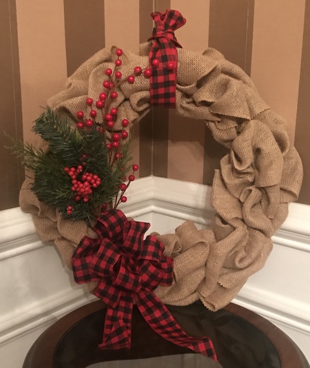 Burlap Christmas Wreath 