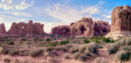 Double Arch, Arches National Park. Inspiration for Edward Abbey's book 'Desert Solitaire'