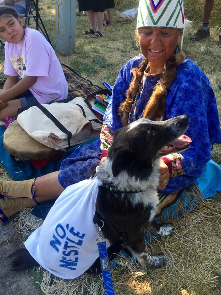 Klairice Westley & Marli at Water Protectors Rally, Cascade Locks