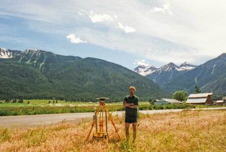 A. Kjosness doing survey work in the Wallowas for joint tribal/BPA fish mitigation projects.