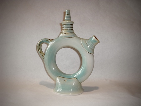 "Small Celadon Teapot" porcelain by Cindy Roher