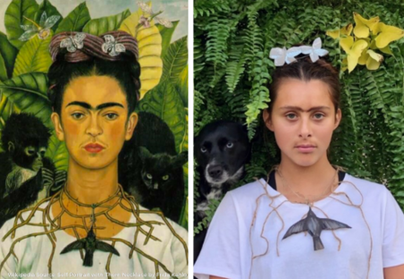 Malaya Martinez - "Self-Portrait with Thorn Necklace" by Frida Kahlo