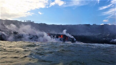 Kilauea Lava Spilling Into The Ocean