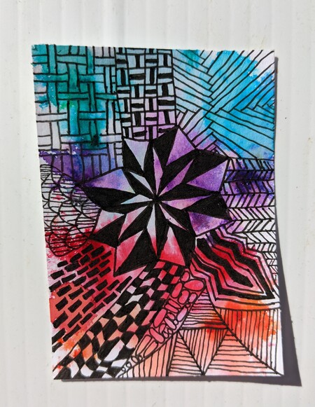 Rainbow Zentangle