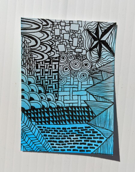 Blue Zentangle