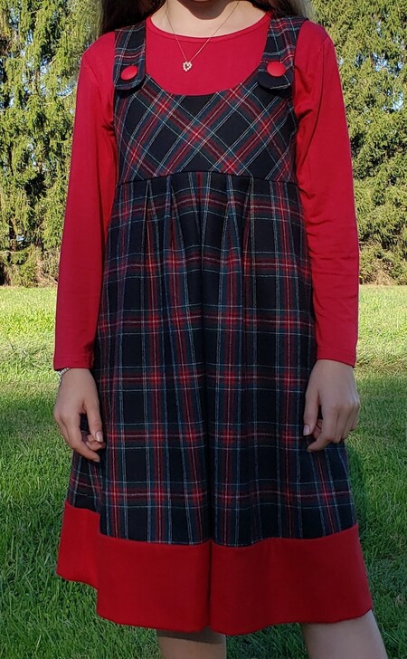 Red and Black Plaid 100% Wool Jumper - Sewn Wool Garment