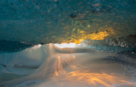 Morning Sun in Glacier Ice Cave