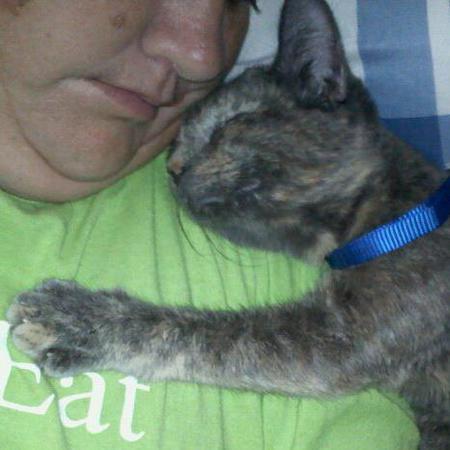 Daisy Mae her first night home from a kill shelter sick with uri,just spayed and an 80 mile road