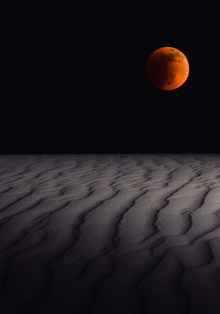Entry image for Blood Moon Rises over White Sands National Park. Clicking this image will show a larger photo