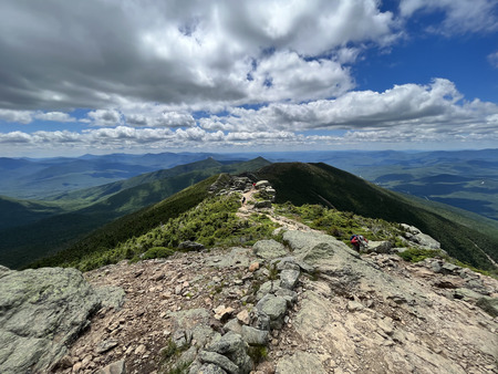 Entry image for NH Franconia Ridge Trail with Mts Little Haystack, Liberty and Flume. Clicking this image will show a larger photo