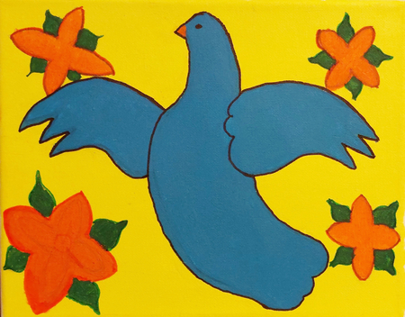 Ukrainian Folk Art - Based on A Dove Has Spread Her Wings and Asks for Peace by Maria Primachenko
