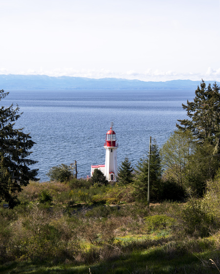 Land, sea, and lighhouse