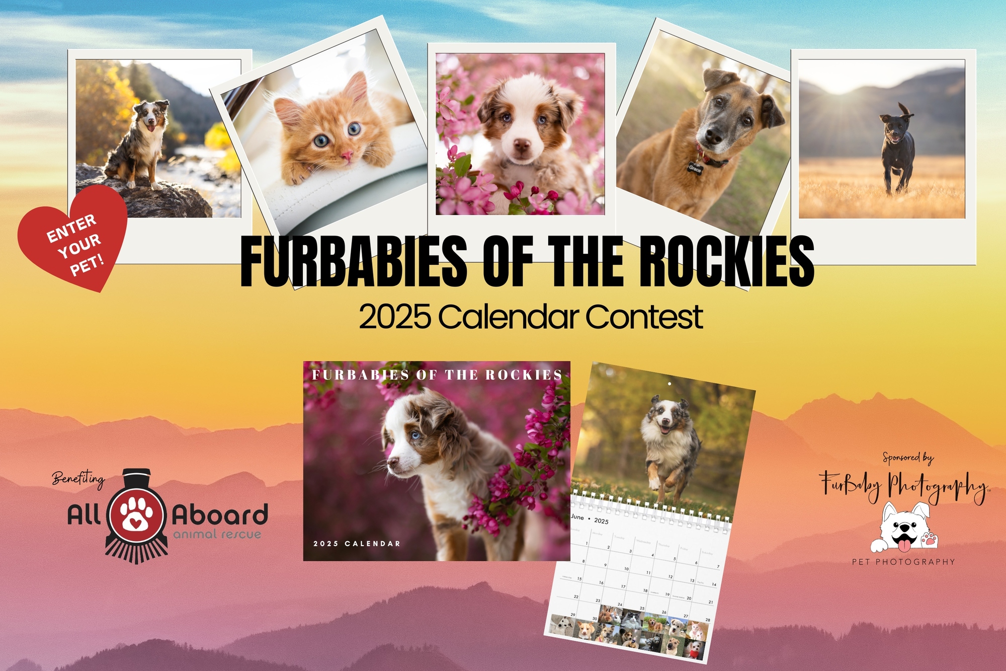 All Aboard Animal Rescue Furbabies of the Rockies 2025 Pet Calendar Custom Pet Calendar 2025