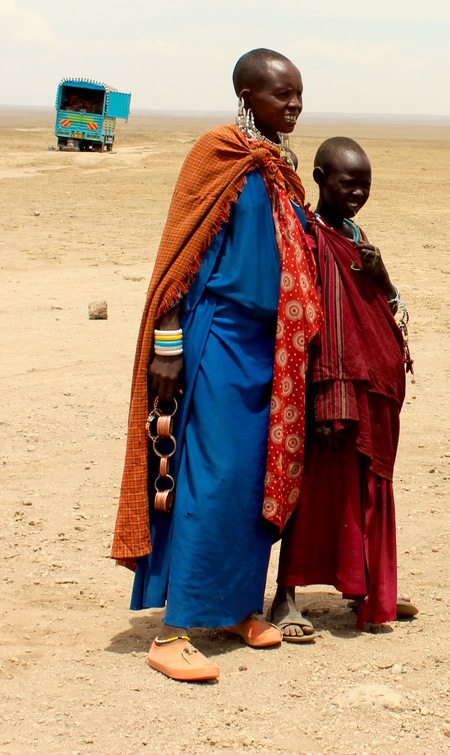 Maasai mother and daughter, Tanzania Africa 