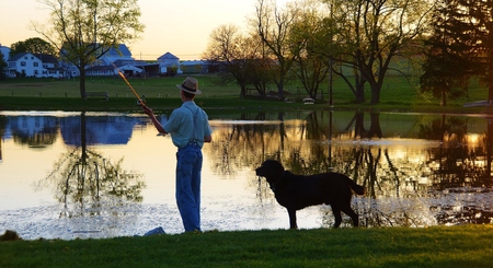 Peaceful evening at Nolt's Pond, New Holland,PA