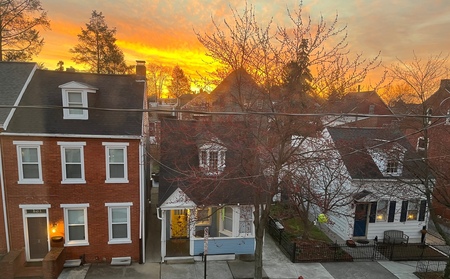 Winter sunrise on the historic 100 Block of N. Mary Street in Lancaster City