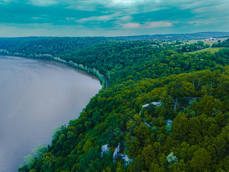 Drone picture looking north from the Pinnacle Overlook 