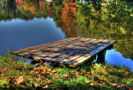 Small dock in the Fall       Mt Gretna Pa
