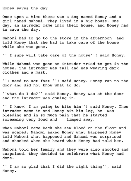 Honey saves the Day