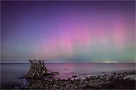 Together Over Lake Erie: Aurora Borealis and Big Dipper