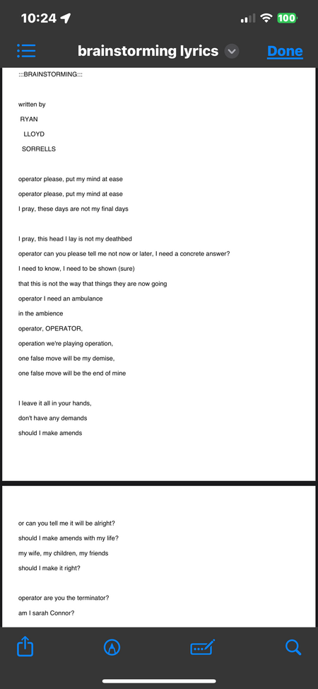 "brainstorming" poem