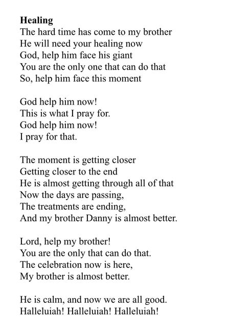 A song to my brother - Healing