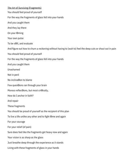 The Art of Surviving (Fragments) 