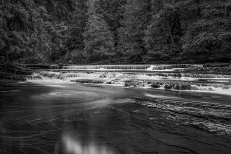 Tones of Nawadana Falls: Monochrome Cascade