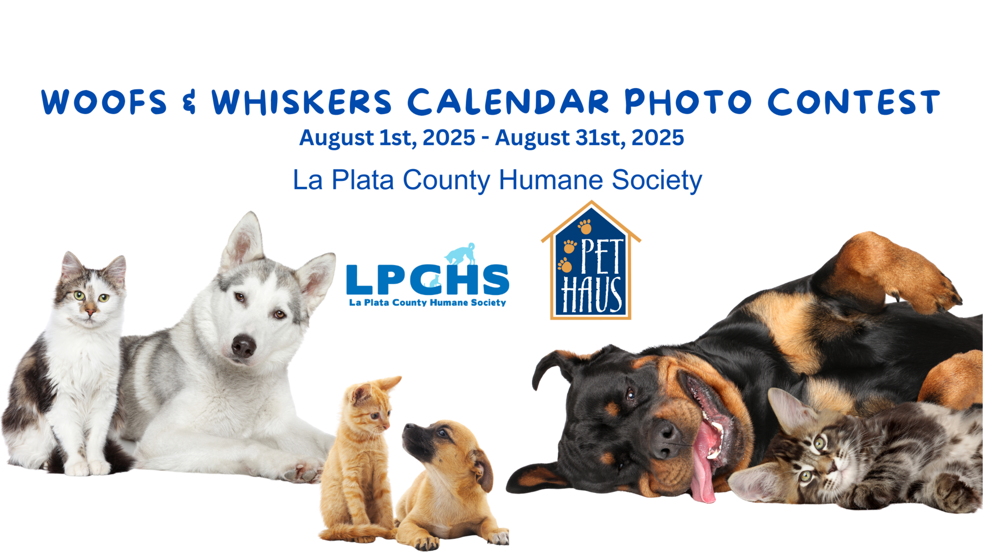 Banner for Woofs & Whiskers Calendar Photo Contest