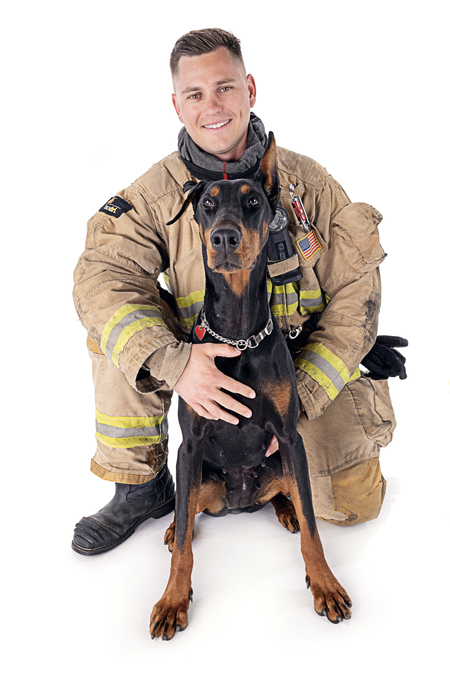 Engineer/Paramedic "Dillon Fetty" and "Flower" Promise 4 Paws