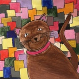 Entry image for Cat with Colourful background 