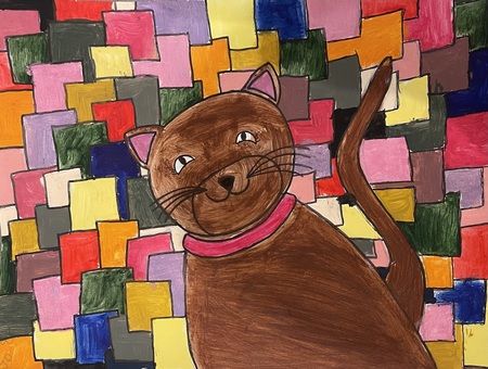 Entry image for Cat with Colourful background . Clicking this image will show a larger photo