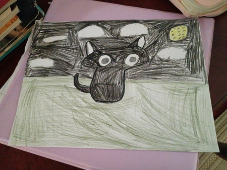 Entry image for Black cat of the night. Clicking this image will show a larger photo