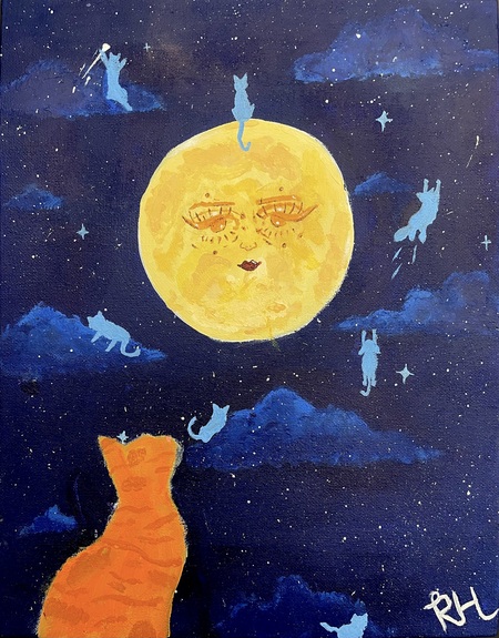 Entry image for The cat and the stars. Clicking this image will show a larger photo