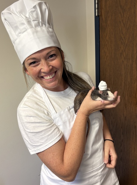 Entry image for FWACC mascot RatPunzel loves Ratatouille too!. Clicking this image will show a larger photo