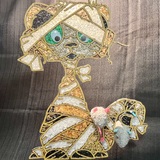 Entry image for Carol Henry - Crushed Glass and Resin -  Score Card  Scrappy Cat 0  Might Mice 1