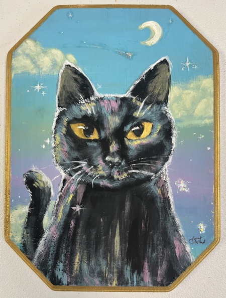 Entry image for Jenny Wind - Acrylic on Wood - Golden Eyes. Clicking this image will show a larger photo