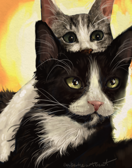 Entry image for Artist emberheartbeat - Digital Painting - Cat Hijinks. Clicking this image will show a larger photo